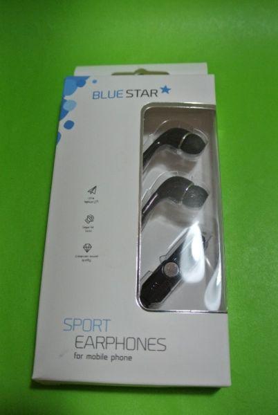 Zestaw słuchawkowy HF Blue Star Sport IN60 Uniwersalny 3,5 mm Black