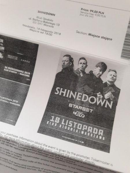 Shinedown Warszawa 18.11 - 80zł taniej!