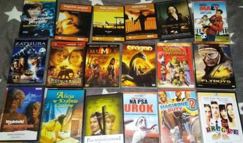 Zestaw filmów DVD/VCD 37 szt. Shrek Mumia Eragon Mały Flyboys Taxi W pustyni i w puszczy Pan Tadeusz