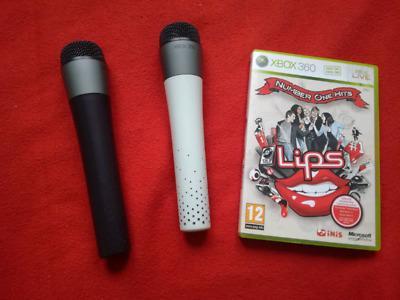 2 Bezprzewodowe mikrofony + gra Lips Xbox 360