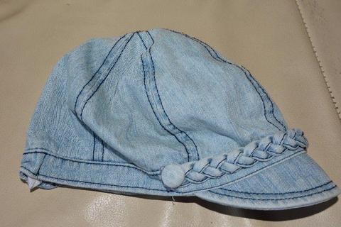 Jeansowa czapka na jesień, wiosnę KappAhl, czapeczka obwód 54 - 56