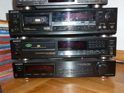 Odtwarzacz CD SONY CDP-590 + pilot magnetofon deck TC-RX55