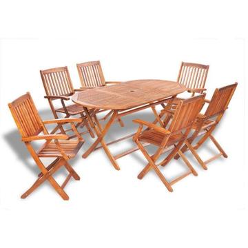 Zestaw mebli ogrodowych drewnianych stół + 6 krzeseł NOWY