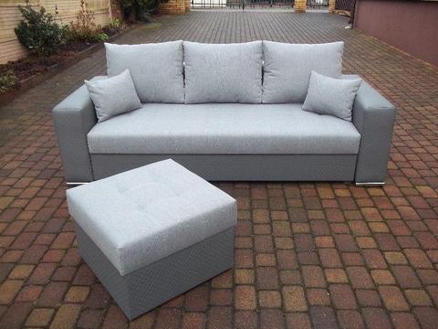 kanapa/sofa + dostawiana pufa/sprężyny bonell/150 cm szerokości spania