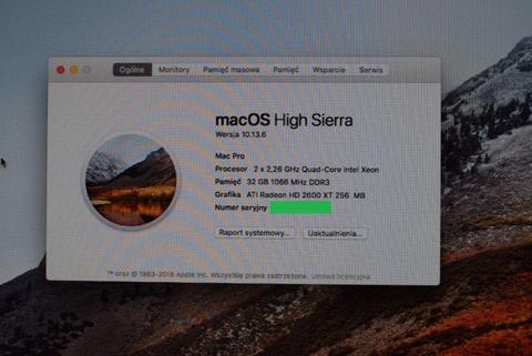 Apple MAC Pro 4.1 High Sierra 2xQuad Core 32GB 1TB-HDD