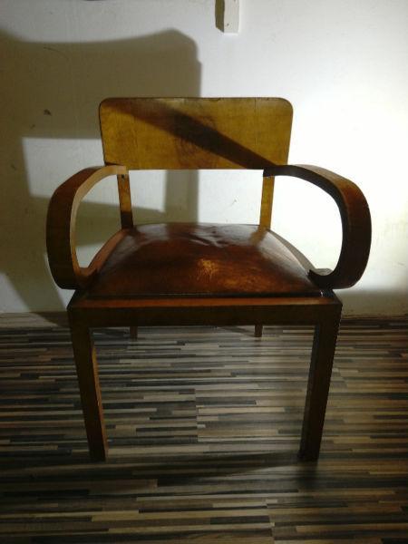 stary fotel art deco unikat piękny gięty vintage stabilny wysyłka