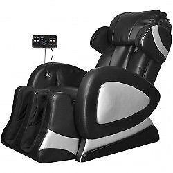 vidaXL Elektryczny fotel do masażu z ekranem, czarna, sztuczna skóra (244301)
