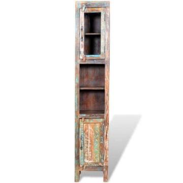 Zestaw łazienkowy drewniane szafki i lustro (241135)