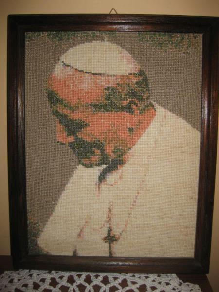 Obraz Św.Jan Paweł II ręcznie haftowany