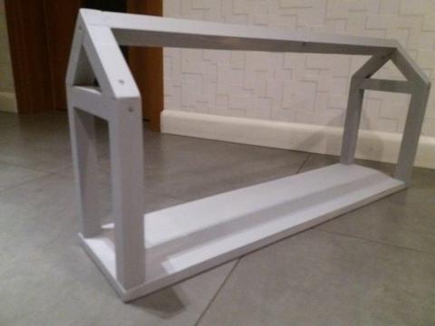 Półeczka domek szara w kształcie domku do łóżeczka popielata