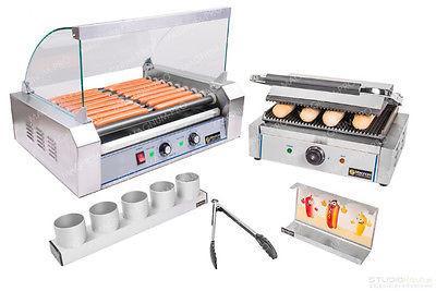 Teflonowy zestaw do hot dogów DUŻY grill + podgrzewacz + akcesoria
