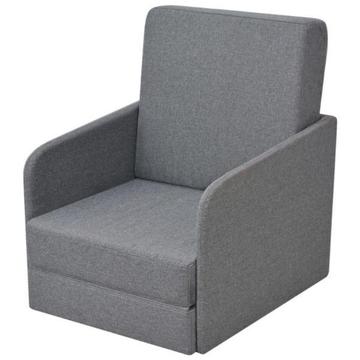 vidaXL Rozkładany fotel tapicerowany 59,5x72x72,5 cm jasny szary(243648)
