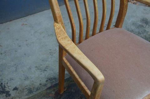 Krzesło drewniane tapicerowane, Vintage, Meble PRL, Antyki