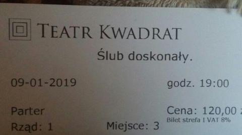Sprzedam bilety TEATR KWADRAT Ślub doskonały 09.01.2019
