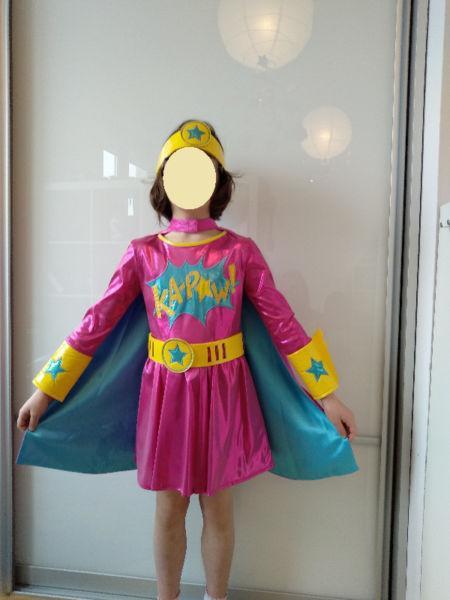 SUPER GIRL / SUPER HERO - strój na karnawał 116 cm / 5-6 lat JEDYNY!!!