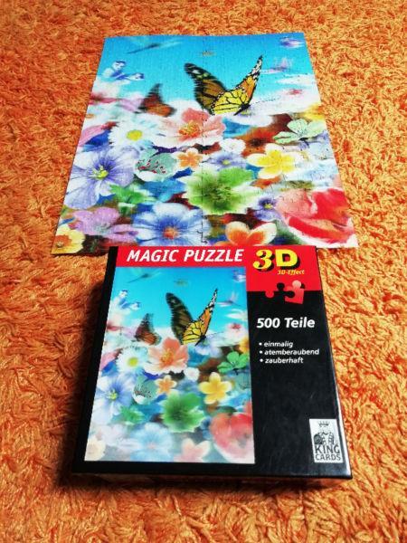 Puzzle 500 szt. 3D Magic - Kwiaty i motyle