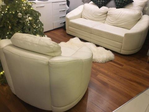 Komplet wypoczynkowy skóra (sofa+fotel)