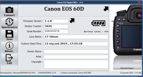 Sprzedam aparat CANON 60D + obiektyw TAMRON 17-50 F2.8 XR Di II VC (PRZEBIEG 5026)