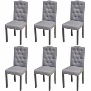 6 krzeseł do jadalni z wysokim oparciem, pokrytych ciemnoszarą (272247)