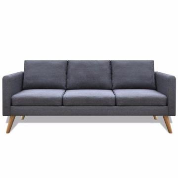 Ciemno szara 3 osobowa, materiałowa sofa(242221)