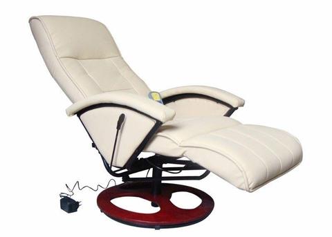 Fotel elektryczny do masażu w kolorze kremowo-białym(60312)
