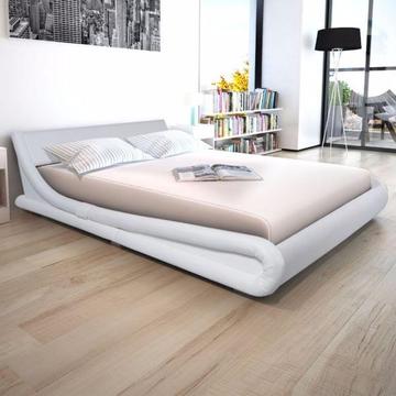 vidaXL Rama łóżka 160x200cm sztuczna skóra, biała(243361)
