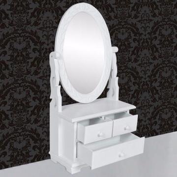 Toaletka z ruchomym lustrem i szufladami, biała(60627)