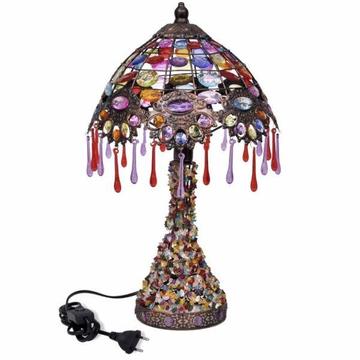 Wielokolorowa lampa na biurko z kryształowymi koralikami(241378)