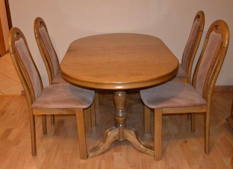 Drewniany stół + 4 krzesła