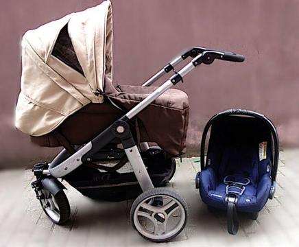 wózek 3w1 Teutonia Spirit z fotelikiem Maxi Cosi