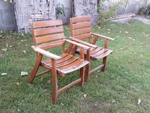 Dwa Drewniane krzesła składane ogrodowe
