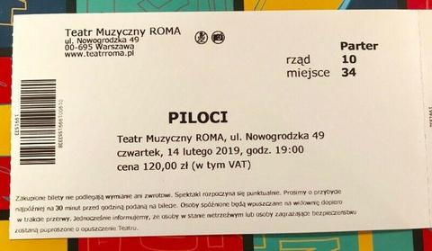 Piloci 2 bilety Walentynki 2019 Teatr Roma Warszawa