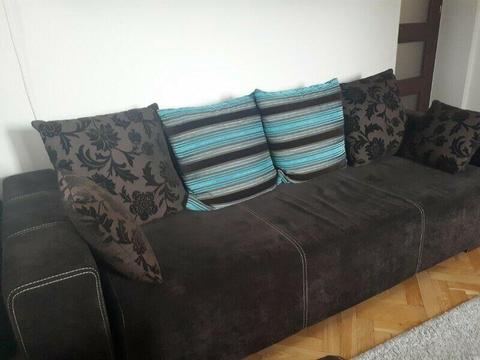 Zestaw wypoczynkowy - sofa plus fotel plus pufa