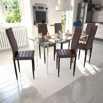 6 wysokich brązowych krzeseł do jadalni(271479)