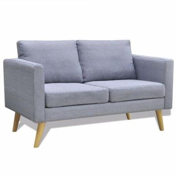 Jasno szara 2 osobowa, materiałowa sofa(242218)