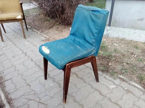 Krzesło drewniane tapicerowane PRL Loft Retro Vintage OKAZJA Warszawa