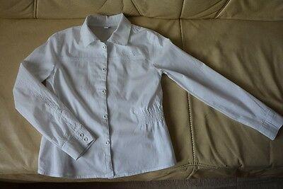 Biała elegancka bluzka galowa BESTA PLUS, rozmiar 140, bluzeczka zakończenie roku, koszulka