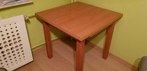 Stół drewno kolor olcha 80x80 rozkładany 80x120 cm