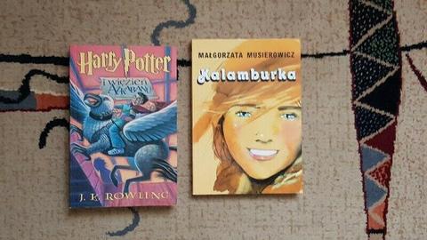 Książka Harry Potter - więzień z Azkabanu (J.K.Rowling) oraz Kalamburka M. Musierowicz