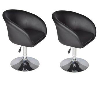 2 x Fotele barowe czarne, niskie(60724)