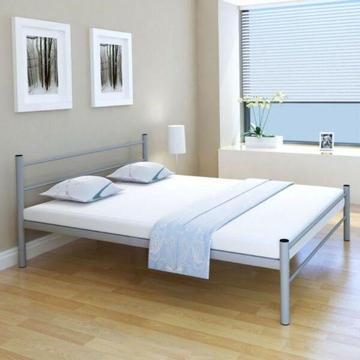 vidaXL Metalowa rama łóżka 160 x 200 cm, szara(244057)