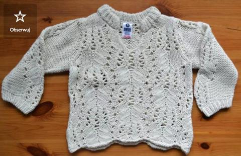 Ażurowy sweterek dla dziewczynki (74-80 cm)