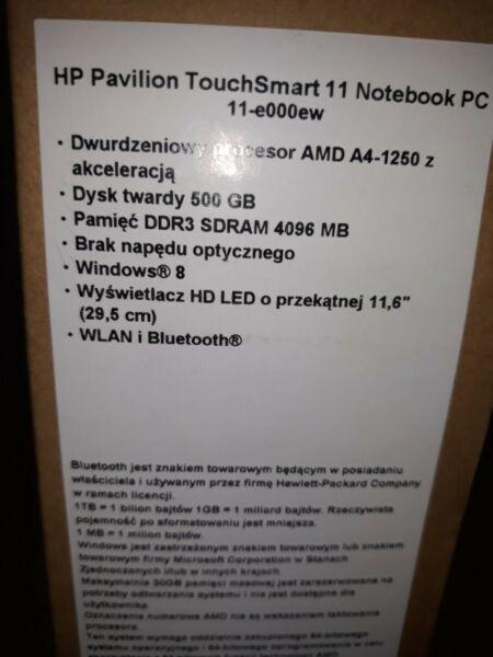 Notebook HP Pavilion TouchSmart 11