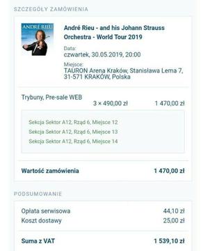 Andre Rieu Concert Tickets - Krakow 30th of May 2019