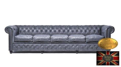 Chesterfield sofa skorzana 5 os Brighton vintage czern