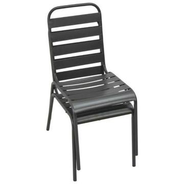 vidaXL Zestaw mebli ogrodowych, 5 części, stal, ciemnoszary, listwy(44262)