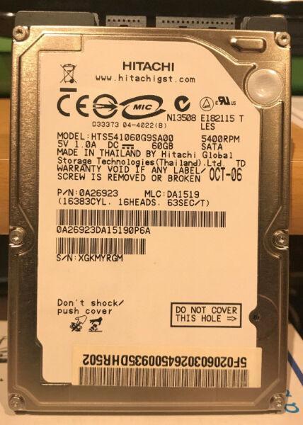 Dysk twardy laptop HITACHI 60GB SATA