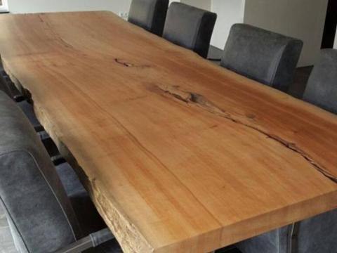 Stół ze starego drewna monolit debowy w żywicy epoksydowej drewno rozbiórkowe