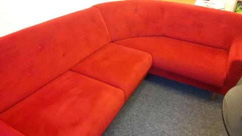 Narożnik sofa kanapa czerwona vintage stylowa wygodna elegancka BRedW salon biuro gwarancja fVat