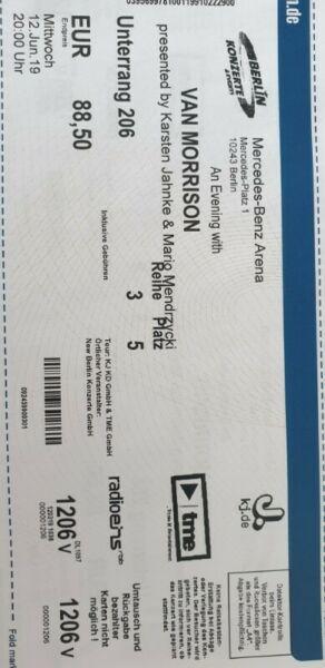 Dwa bilety na koncert Van Morrison BERLIN 12 czerwca
